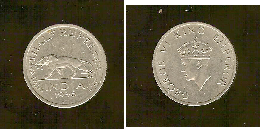 India half rupee 1946 EF+